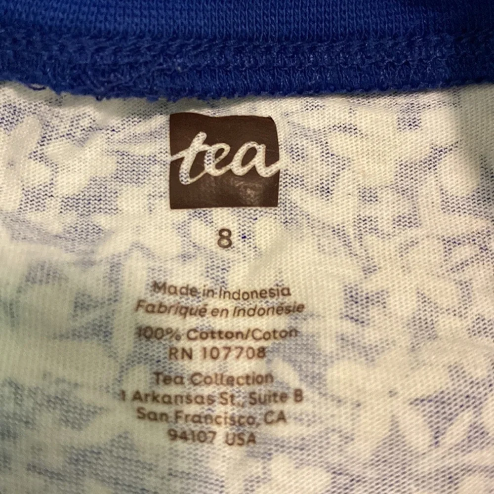 Tea a-line dress. Size 8. Blue Cyprus Flutter Sleeve Floral Crossover Design.